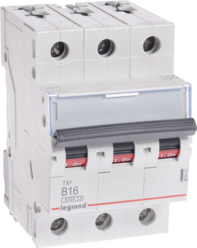 Ndërprerës qarku miniaturë Legrand S 303, 3P, B, 16 A, 6000A