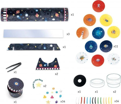 Сет играчка DJECO Do It Yourself Space Kaleidoscope, составување калеидоскоп, за деца 7+