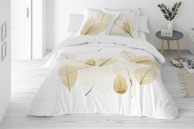 Сет постелнина MATEX Satin Bedding Prestige 1, 160x200 cm, сатенски памук, бело злато