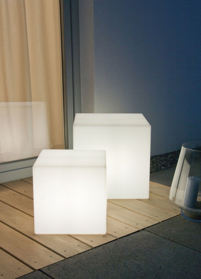 Dritë dekorative kopshti Shining Cube LED Solar, 43 cm, e bardhë