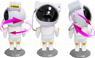 Projektor dekorativ LED Astronaut, dritë nate, shumëngjyrësh