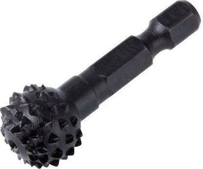 Rasp për dru Wolfcraft me kokë sferike, shank gjashtëkëndor 1/4", e zezë