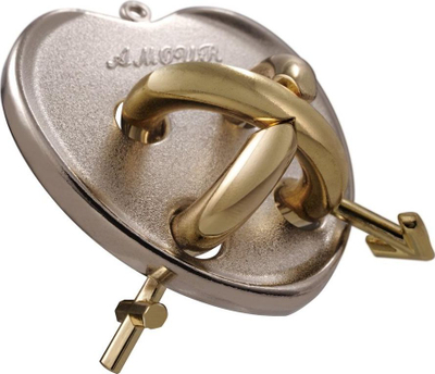 Puzzle metalik Eureka Huzzle Cast Amour, formë zemre, shumëngjyrësh