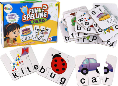 Puzzle edukative Leantoys Fun Spelling, 20 pjesë, për të mësu anglishten, shumëngjyrëshe