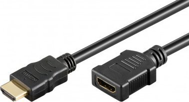 Kabllo zgjatëse HDMI Goobay High Speed 2.0, 0.5m, me Ethernet, e zezë