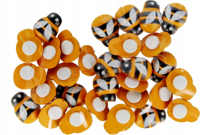 Dekor vetëngjitës prej druri Craft with Fun BEES, set për fëmijë, shumëngjyrësh