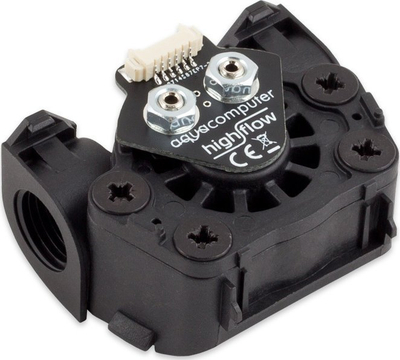 Senzor rrjedhje uji Aquacomputer High Flow LT 53291, lidhje G1/4, për ftohje me ujë, i zi