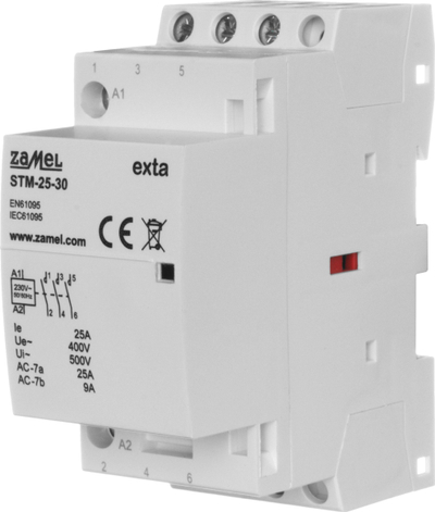 Kontaktor Zamel STM-25-30, 3 polësh, 25A, 230V AC