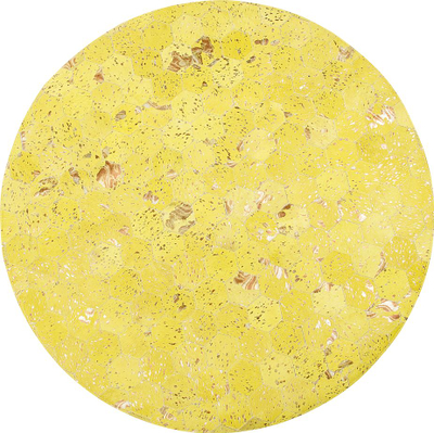 Tapet rrumbullak ZEYTIN Round Cowhide, lëkurë viçi, diametër 140 cm, i verdhë