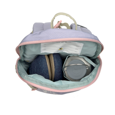 Çantë shpine për fëmijë Lässig Tiny Backpack Outdoor Rainbow, poliestër i ricikluar, e papërshkueshme nga uji, lejla pastel