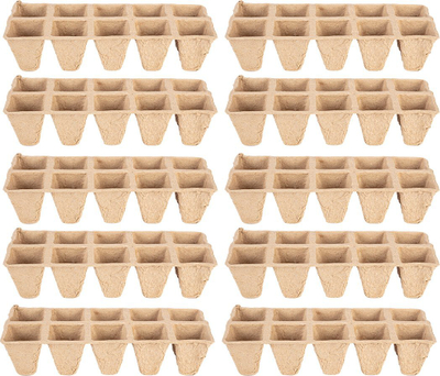 Set vazoje me tabaka Verto 15G466, plastikë e biodegradueshme, për 10 bimë, jeshile