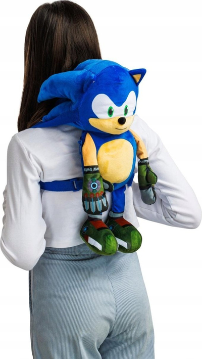 Çantë shpine Sonic Prime Plush, 45 cm, për kalamaj, blu
