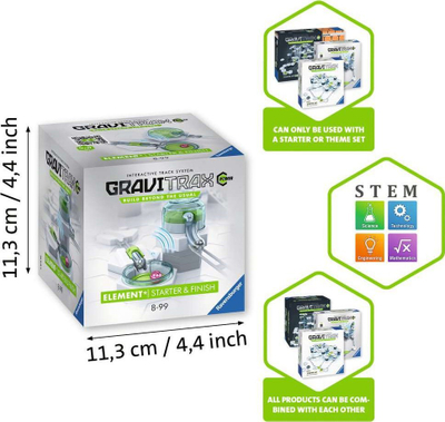 Lojë aksesor Ravensburger GraviTrax Power Starter Finish, set me elementë, 8+ vjeç, e bardhë jeshile