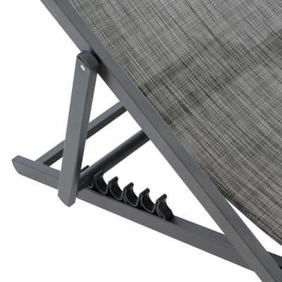 Karrige lounge profesionale KEA, alumin & textilene, 59.5×102.5×94 cm (HM5076.10), gri