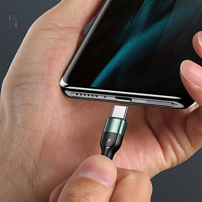 Kabllo karikimi Usams U55, USB në USB-C, 2A, 1m, jeshile
