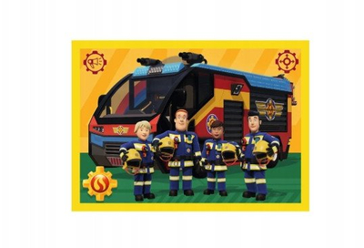 Puzzle 4 në 1 Fireman Sam Trefl, për fëmijë 4+, shumëngjyrësh