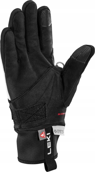 Doreza skish Leki PRC ThermoPlus Shark për goca, GORE-TEX INFINIUM, prek ekranin, bardhë me të zezë