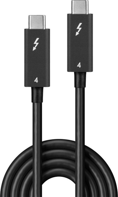 Kabllo Lindy Thunderbolt 4, 2m, 40Gbps, e zezë
