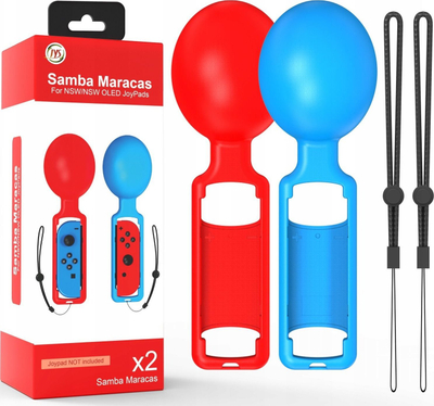 Aksesorë marakas për Nintendo Switch JYS JYS-NS251, set 2 copë, për Joy-Con, blu dhe të kuqe