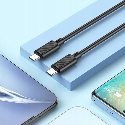 Kabllo USB Hoco X88 USB C ne USB C, 1m, 60W, e zezë