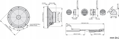Boksa makine Pioneer 6.5", 2 Way, të zinj