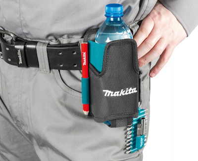 Termus me mbajtëse Makita Thermal Flask and Holder Pouch, çelik inoksi, izolim termik, blu