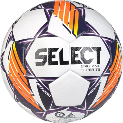Top futbolli Select Brilliant Super TB Betclic 1 League V24, numri 5, FIFA Pro, i bardhë me portokalli edhe vjollcë