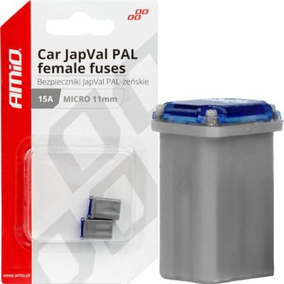 Siguresa makine AMiO Car Fuse Japval Pal, 15A, micro 11mm, set 2 copë