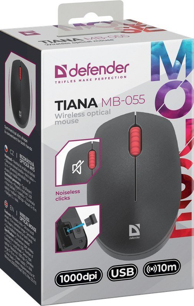 Mi wireless Tiana MB-055, 1000 dpi, klik i heshtur, i zi