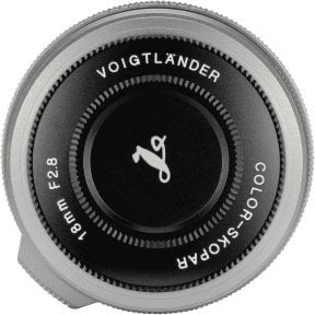 Objektiv Voigtlander Color Skopar 18mm f/2.8, për Fujifilm X, argjendtë