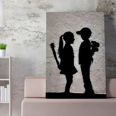 Pikturë kanavace HomeMarkt Gobi HM4822, 50x70cm, bardh e zi