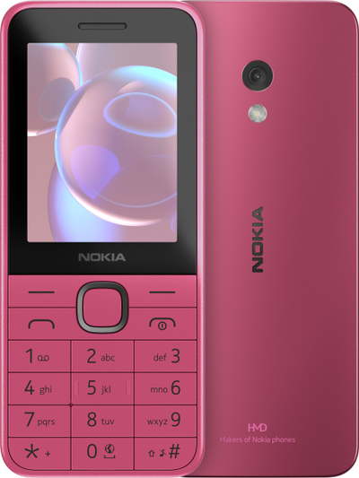 Telefon klasik Nokia 225 4G, ekran me ngjyra, kamerë, rozë