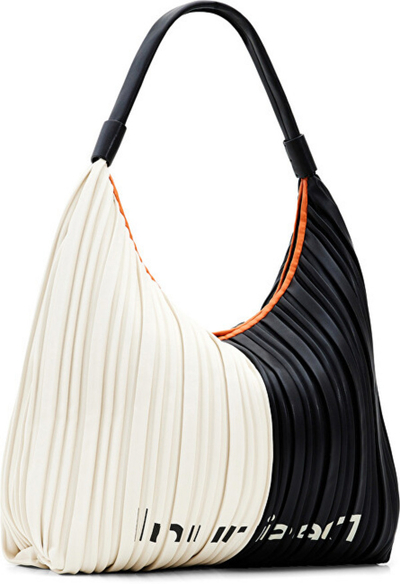 Çantë dore Desigual Bag Pleat Scala, e bardhë/zezë