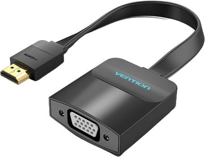 Adapter HDMI në VGA Vention Flat, 0.15m, i zi