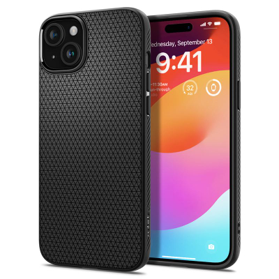 Mbështjellëse për iPhone 15 Spigen Liquid Air, e zezë