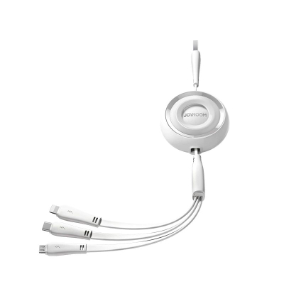 Kabllo karikimi Joyroom S-A40 Colorful Series 3 në 1, 1m, 3.5A, e bardhë