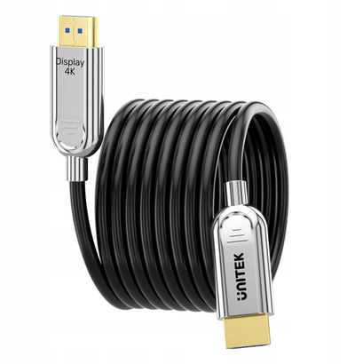 Kabllo HDMI Unitek OPTICAL AOC 2.0, 20m, 4K 60Hz, e zezë