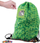 Çantë shpine PIXIE CREW School Drawstring Bag, panel silikonik me piksela, dizajn Green Grid, jeshile