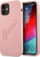 Kuti mbrojtëse Guess GUHCP12SLSVSPI për iPhone 12 mini, silikon, rozë