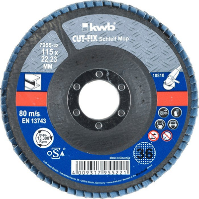 Disk abraziv KWB për hekur, me vrimë 2.2 cm