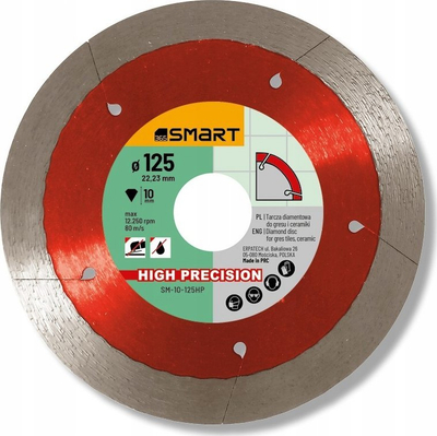 Disk diamanti Smart SM-10-125HP, 125mm, për prerje në detaj, ngjyrë argjendi
