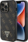 Husë telefoni Guess 4G Triangle Metal Logo për iPhone 13 Pro iPhone 13, lëkurë ekologjike, e zezë