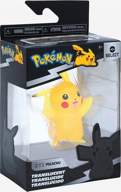 Figurinë Pokémon Pikachu Select Translucent, 3", koleksionare, e verdhë
