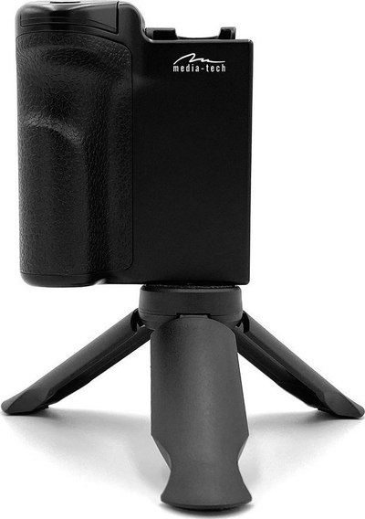 Mbajtëse telefoni me tripod tavoline Media-Tech MT5543, me telekomandë Bluetooth, ngjyrë e zezë
