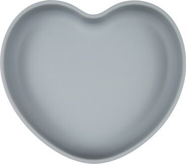 Pjatë silikoni për bebe Canpol Babies Heart, me vakum, 300 ml, gri