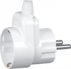 Adapter elektrik 2P+E me prizë anësore, 16A, i bardhë