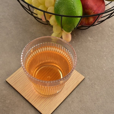 Gotë akrilike që s’çahet kollaj, 350 ml, me vija të gdhendura, transparente