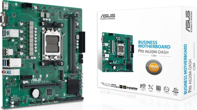 Pllakë amë Asus PRO A620M-DASH-CSM, DDR5, PCIe 4.0 M.2, e zezë