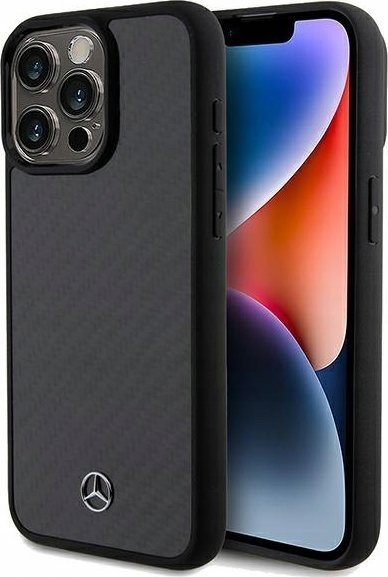 Mbulesë telefoni Mercedes MEHCP15XRCABK, për iPhone 15 Pro Max 6.7", Carbon Fiber, e zezë