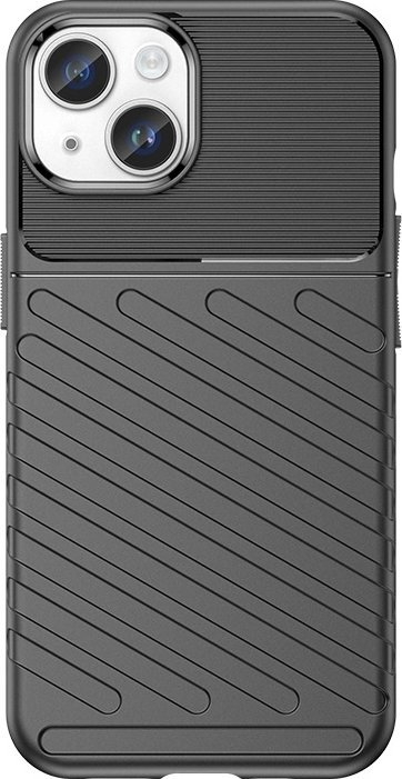 Maskë mbrojtëse Thunder Case për iPhone 15 Plus, TPU, me mbrojtje të fortë, e zezë